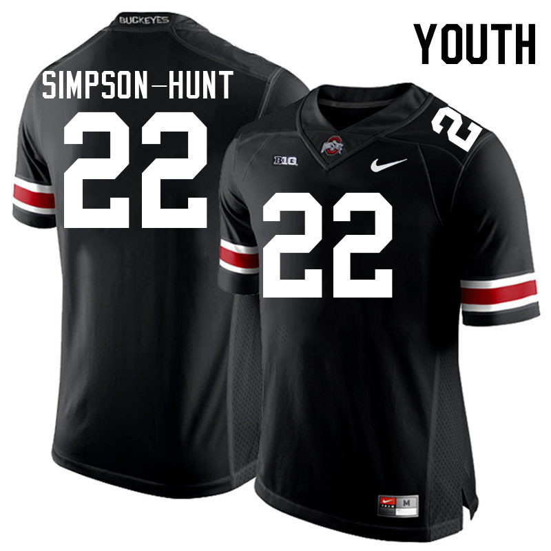 Youth #22 Calvin Simpson-Hunt Ohio State Buckeyes College Football Jerseys Stitched-Black